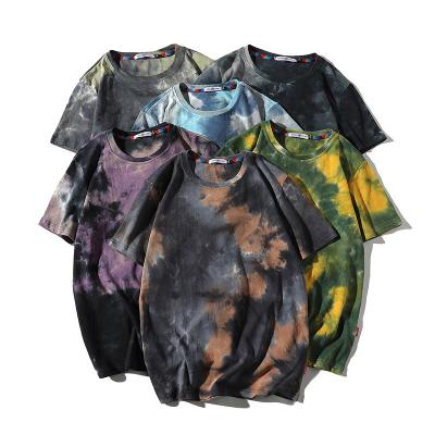 China M 5XL Sublimation Anti-Wrinkle Mens Womens Streetwear Unisex T-shirt Printing Stitches Logo Sleeve Hip Hop Mens T-shirts Blank Tie Dye Short for sale