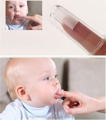 China Designed for mom to help clear baby teeth and stick baby kids silicone finger toothbrush gum soft safe brush for clear massage for sale