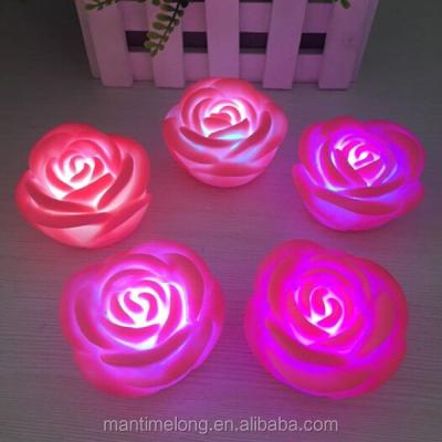 China This is a beautiful pink shape night light. Rose LED Night Light Flower Floral Night Light Rose LED Night Lamp Led Candle Decorated Lamp for sale