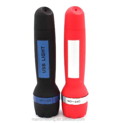 China It is a small charge via USB flashlight. Daily Necessities USB Charging Small Flashlight Emergency Flashlight Focus for sale