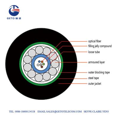 Κίνα 250um 2 κεντρικός σωλήνας 1000m πυρήνων HDPE OM4 καλώδιο οπτικών ινών προς πώληση