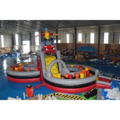 China Kids / Adults Blue Springs Playground Outdoor Giant Inflatable Obstacle Course Maze Games for sale