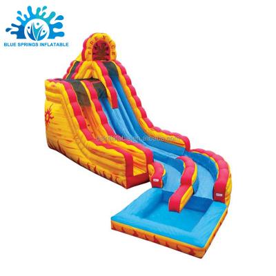 China Kids/Adults Large Blue Springs Water Slide, Inflatable Volcano Water Slide for sale