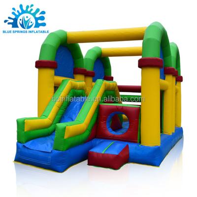 China PVC Blue Springs Factory Bouncer Inflatable Obstacle Castle for sale