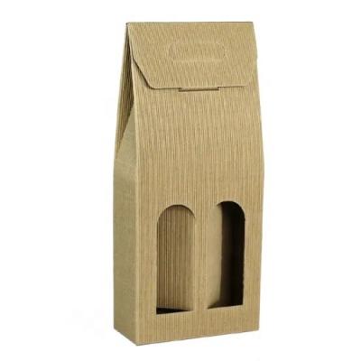 China Recyclable Corrugated Bottle Cardboard Wine Kraft Paper Wine Shipping Paper Bags For Botiques for sale