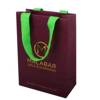 China Logo Printing Blank Paper Bags recyclable with rope for jewelry handle jewelry bag paper for sale