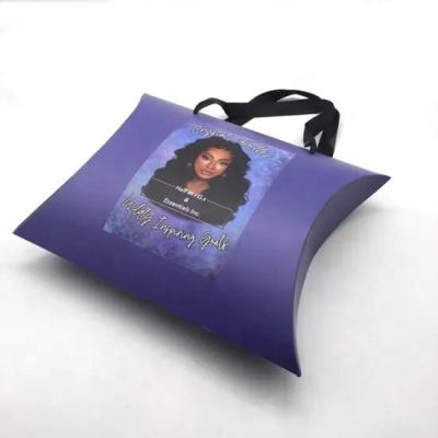 China Recyclable Creative Design Pillow Hair Bundle Packaging Box and Bags Hair Wigs Packaging Paper Bags for sale