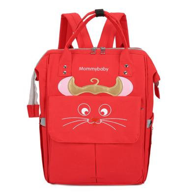 China Monkey Design Comfortable Cat Mommy Baby Bag Multi Functional Diaper Bag Backpack for sale