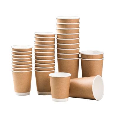 China Biodegradable Disposable Hot Drinks Milktea Wallpaper Cup Takeaway Single Wall Coffee Cups Double Sided for sale