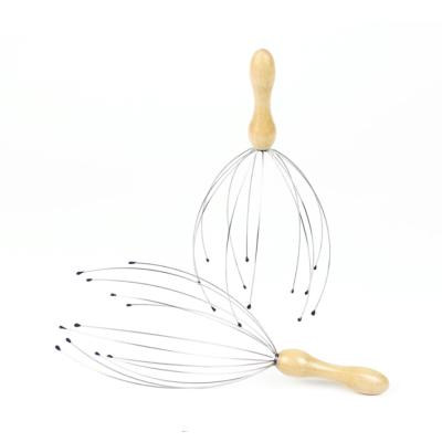 China Comfortable Handheld Wooden Head Head Scalp Spider Massager Claw Head Massager for sale