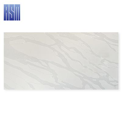 China Modern high quality gray stone engineered quartz slab kitchen countertops large vein calacatta slab quartz slab for sale