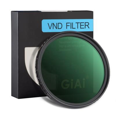 China GiAi ND2-32 Waterproof Variable Density Camera Neutral ND Filter 82mm 77mm 72mm 67mm for sale