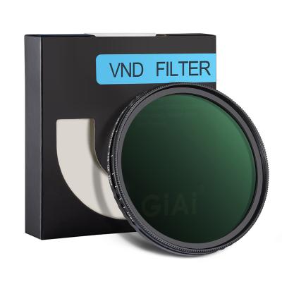 China Circle GiAi ND8-128 Variable Density Camera Lens Neutral ND Filter 52 55 58 62 67 72 77 82mm for sale