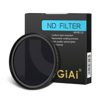 China Light Reduction GiAi Coating 52mm Camera ND Filter ND16 Multi Density Camera Neutral Filter for sale