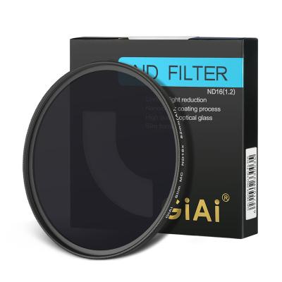 China No Dispersion GiAi Small Reflection Camera ND Filter 67mm 77mm 82mm Neutral Density ND16 Camera Filter for sale