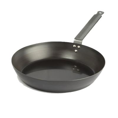 China Sustainable Black Carbon Steel Frying Pan Chef Pan For Hotel Restaurant for sale