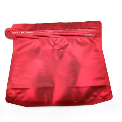 China Aluminum Foil Moisture Proof Diamond-Shape Red Coffee Bags Stand Up Pouch With Valve And Zipper for sale