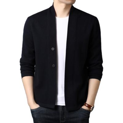 China New Design Solid Color Man Anti-Wrinkle Casual Heavy Fleece Knitwear Wool Single Breasted Sweater Cardigan for sale