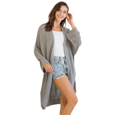 China 2021 Anti-Wrinkle Women's Front Chunky Cable Long Sleeves Lightweight Soft Open Sweater Knitted Cardigan for sale