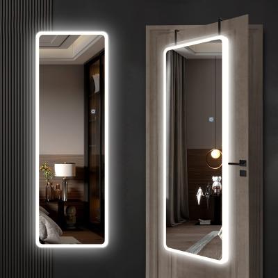 China Lighted 2023 5mm Copper Free Led Modern Wall Mirrors Hotel Bathroom Vanity Led Lighted Wall Mirror for sale