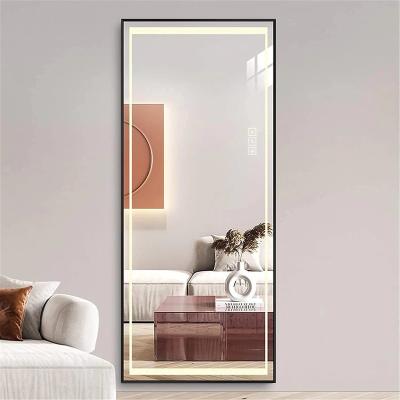 China 2023 XK Super Clear Smart Luminous Anti-shatter Living Room Mirror Led Light Defog Wall Mounted Mirror for sale