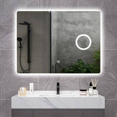 China 2023 Xiaoke New Design Intelligent Touch Screen Luminous Demister Heating Mirror 2023 For Bathroom for sale