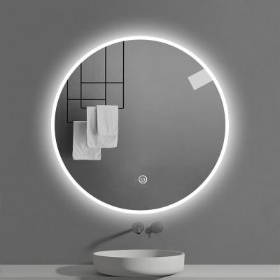 China Luminous Wholesale European Style Smart Sensor Touch Defog Waterproof Hotel Bathroom Smart Hanging Mirror for sale