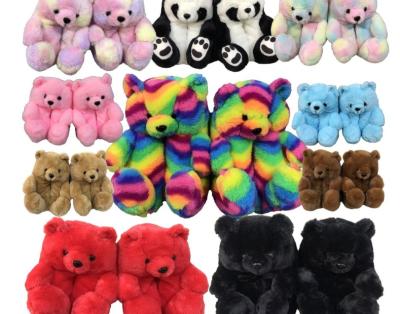 China 2021 Fashion Trend Teddy Bear Slipper Lady Shoe Women's Bedroom Slipper Cheap Indoor Plush For Girls Bedroom Animal Teddy Bear Slipper for sale