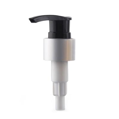 China Non spill china wholesale high quality aluminum matte silver plastic 24/410 28/410 screw down spring lotion pump dispenser for sale