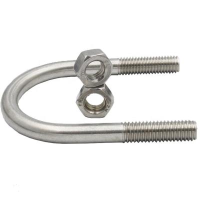 China High Precision DIN3570 Stainless Steel M5 M6 Stainless Steel Pipe Flange U Bolts Round Type U Bolts for sale