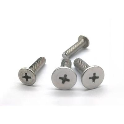 China SS201 304Stainless Steel Thin Flat Large Flat Head Machine Screws With Recessed Cross for sale