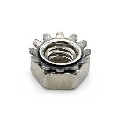 China Heavy Industry Metric Sizes A2 A4 Stainless Steel M6 M8 Tooth Kep Self Lock K External Nuts for sale