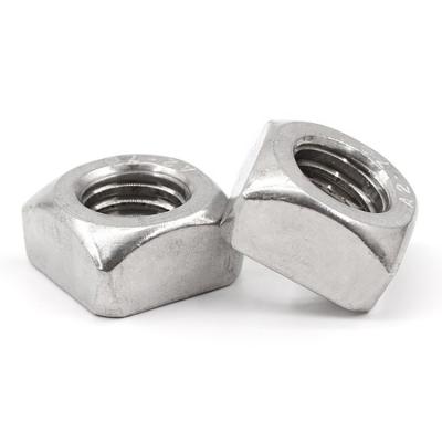 China Heavy Industry Plain Coated SS304 Stainless Steel M10 M12 Square Nuts With Chamfered Edges for sale