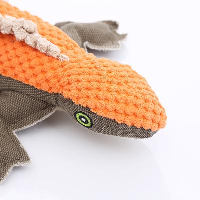 China Fashionable Cute Gecko Stocked Logo Dog Short Plush Toys Custom Made With Best Price for sale