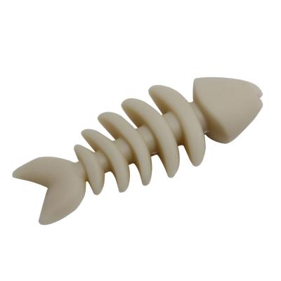 China Wholesale Hot Selling Viable Funny Silicone Fishbone Funny Luminous Chew For Pet Training Toy for sale