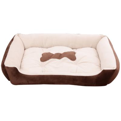 China Factory Stocked Shu Velvet Plush Dog Pad Direct Pet Bolster Dogs Bed With Manufacturer Price for sale