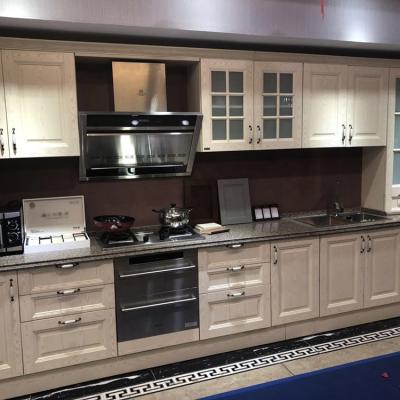 China Solid Wood Manufacturers Selling Simple Cabinets And Modern Design Milky White PVC Shaker Kitchen for sale