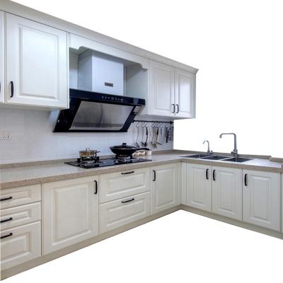 China Modern Lacquer Home Hotel Modern Apartment Cabinet Solid Wood Shaker Kitchen for sale