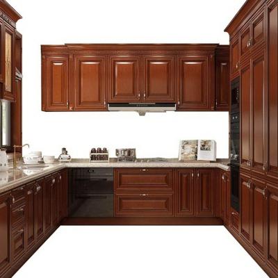 China Modern lacquer hotel cabinet solidwood commercial luxury modern home kitchen for sale