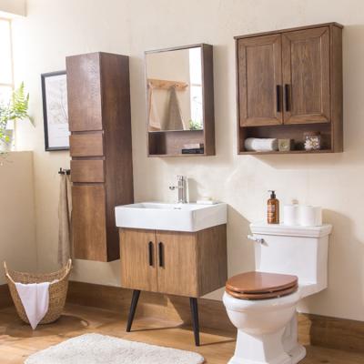 China Sale Modern Apartment Modern Vanity Dressing Table Wooden PVC Bathroom Cabinet for sale