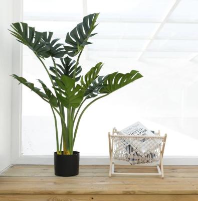 China Green Artificial Plant Potted Faux Plant Green Richicgarden Bonsai Decor Monstera Turtle Indoor Home 113CM Leaf for sale