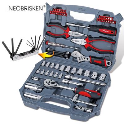 China Auto repair NEOBRISKEN Multi-functional vehicle maintenance toolbox Auto repair tool socket wrench set Home maintenance tools 2-in-1 67 sets for sale