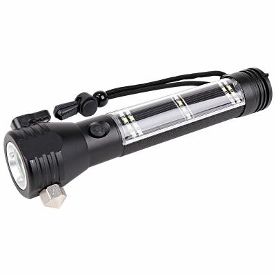 China ROAD OEM Accept Multifunctional 200 Lumens LED Torch With Power Bank USB Rechargeable Car Emergency Hammer Touch Solar Light for sale