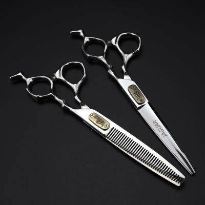 China New Fashion Leopard Sliver 6.5 Inch Flat Tooth Hair Thinning Scissors Design Scissors Beauty Design Barber Scissors for sale