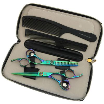 China FJZ Inch Fashion Design Beauty Barber Scissors Thinning Hair Brush Scissors 6.0 New Comb Hair Scissors Set for sale