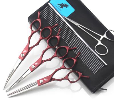 China Sustainable 6.5 Inch Pet Hairdressing Scissors Set High-end Five-color Costume Pet Scissors for sale