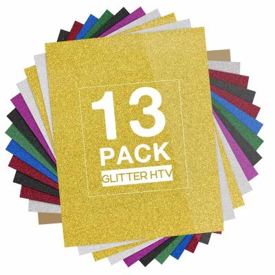 China Leather 13 Pack HTVRONT 12inchX10inch Glitter Glossy Heat Transfer Vinyl Covers HTV Iron On Vinyl For Textiles Cricut Heat Press T-Shirt for sale