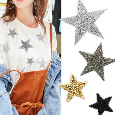 China Multi Flat Size Crystal Rhinestone Star Patches Resin Rhinestone Applique Sew On Clothes Iron On Patch Heat Transfer Apparel Sticker for sale