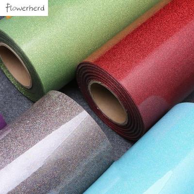 China Fabric 12in Glitter Heat Transfer Vinyl HTV PET DIY 32 Colors Iron On Vinyl Cricut Silhouette Cameo T-Shirts Lettering Glitter Film Fabric for sale