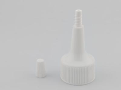 China PP Bottle Dispenser Cover 24mm White Ribbed Closure Screw Cap for sale